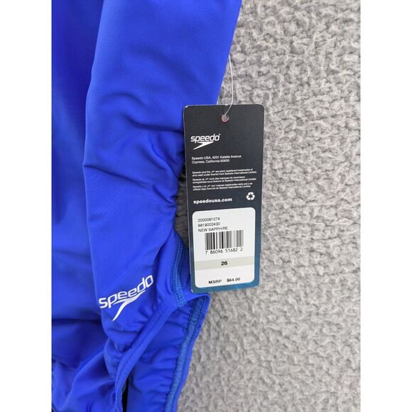 NWT Speedo Super Pro Back One Piece Competition Swimsuit size 26 New Sapphire - Picture 4 of 10
